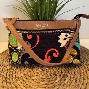 Spartina 449 Black and Tan floral Bag